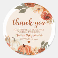Fall A Little Pumpkin Autumn Floral Baby Shower