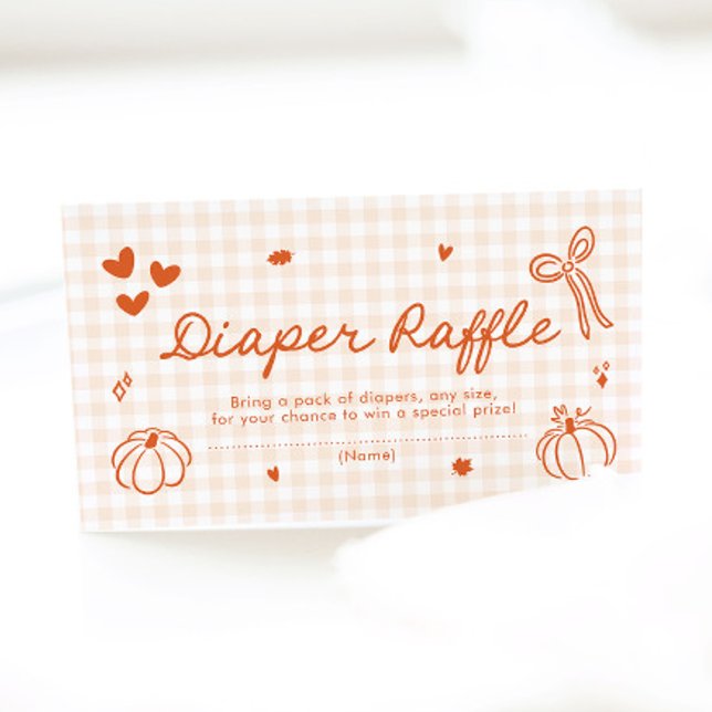 Fall A Little Pumpkin Baby Shower Diaper Raffle Enclosure Card (Fall A Little Pumpkin Baby Shower Diaper Raffle Game Ticket)
