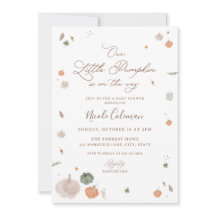 Fall A Little Pumpkin Baby Shower Invitation