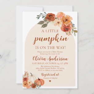 Fall A Little Pumpkin Baby Shower Invitation
