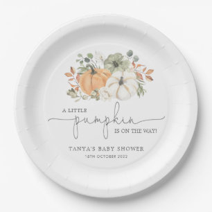 Fall A Little Pumpkin Baby Shower  Paper Plate