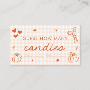 Fall A Little Pumpkin Guess How Many Candies Game Enclosure Card