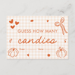 Fall A Little Pumpkin Guess How Many Candies Game Enclosure Card