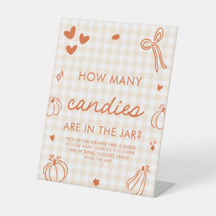 Fall A Little Pumpkin Guess How Many Candies Game Pedestal Sign