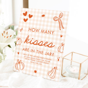 Fall A Little Pumpkin Guess How Many Kisses Game Pedestal Sign