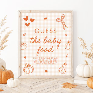 Fall A Little Pumpkin Guess the Baby Food Game Poster