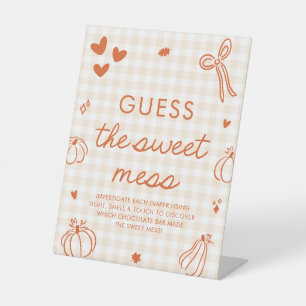 Fall A Little Pumpkin Guess the Sweet Mess Game Pedestal Sign