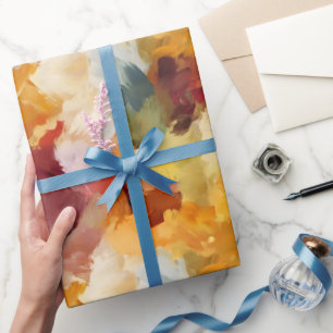 Fall Abstract Paint  Wrapping Paper