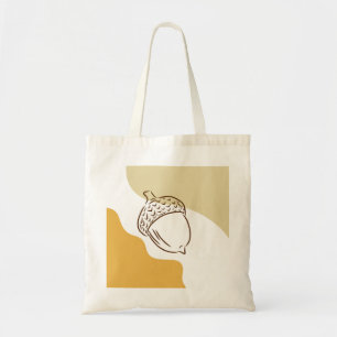 Fall Acorn with Abstract Shape Autumn Grocery Shop Tote Bag