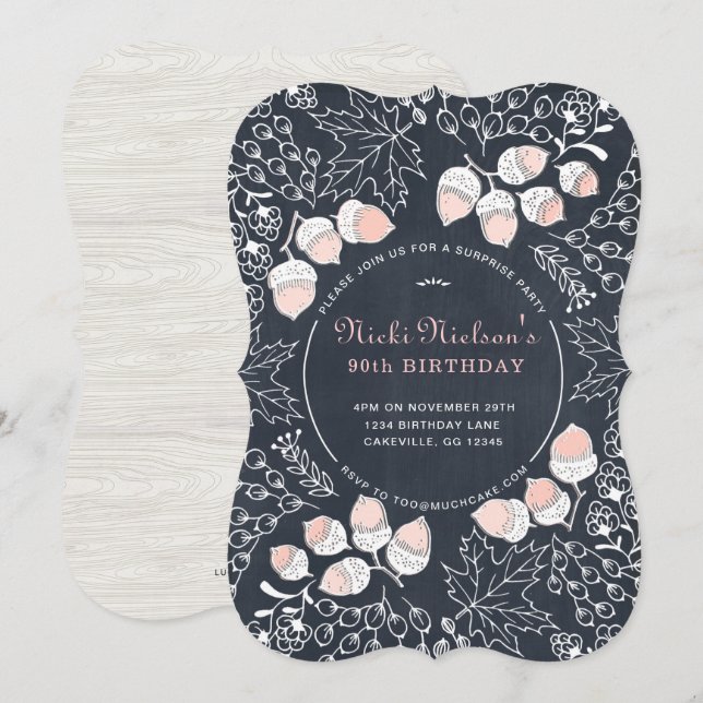 Fall Adult Birthday Party Invitation Milestone (Front/Back)