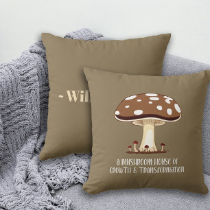 Fall Aesthetics Mushroom Inpired Positive Vibes Cushion