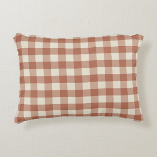 Fall Amaro on Panna Cotta Gingham - plaid pattern. Decorative Cushion