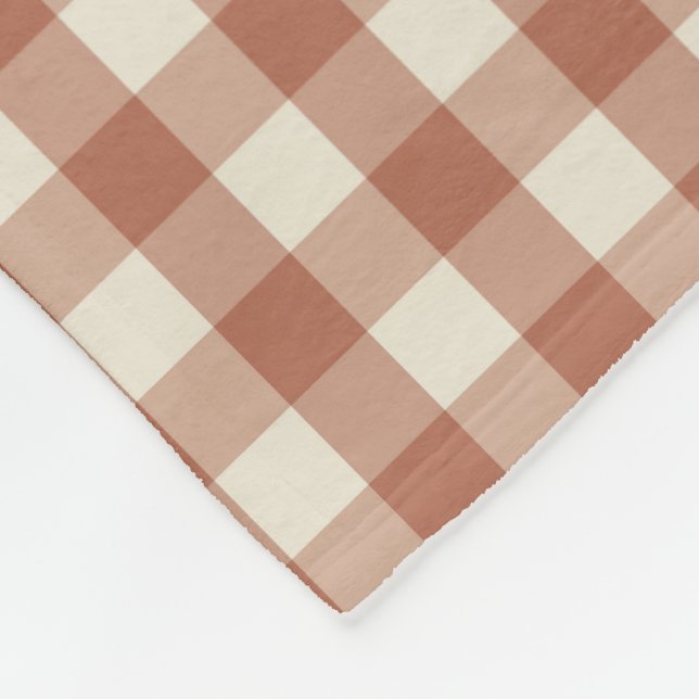 Fall Amaro on Panna Cotta Gingham - plaid pattern. Fleece Blanket (Corner)