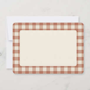 Fall Amaro on Panna Cotta Gingham - plaid pattern. Thank You Card