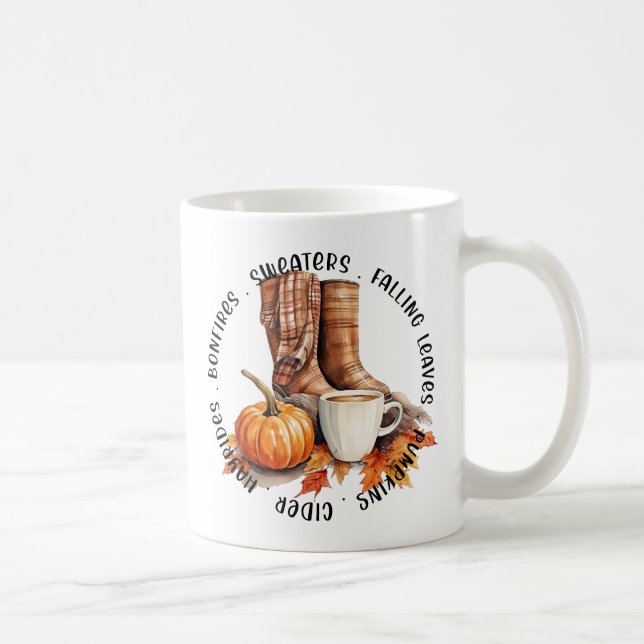 Fall and Autumn Vibes Coffee Mug (Right)