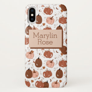 FALL AND AUTUNM PUMPKIN VIBES CUSTOMIZABLE iPhone X CASE