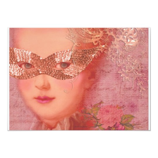 Fall and Winter Ball Masquerade Marie Antoinette Card