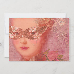 Fall and Winter Ball Masquerade Marie Antoinette Invitation