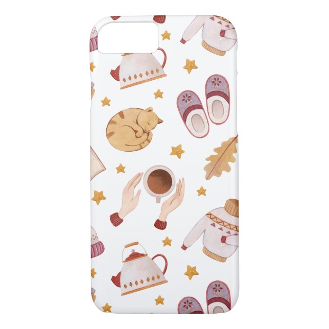Fall and Winter Cat iPhone Case (Back)