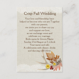 Fall Antlers on Burlap Invitation
