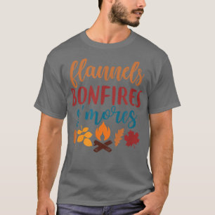 Fall Apparel, Flannels Bonfires Smores, Autumn  T-Shirt