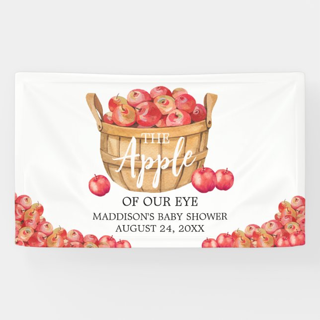 Fall Apple Basket Baby Shower Banner (Horizontal)
