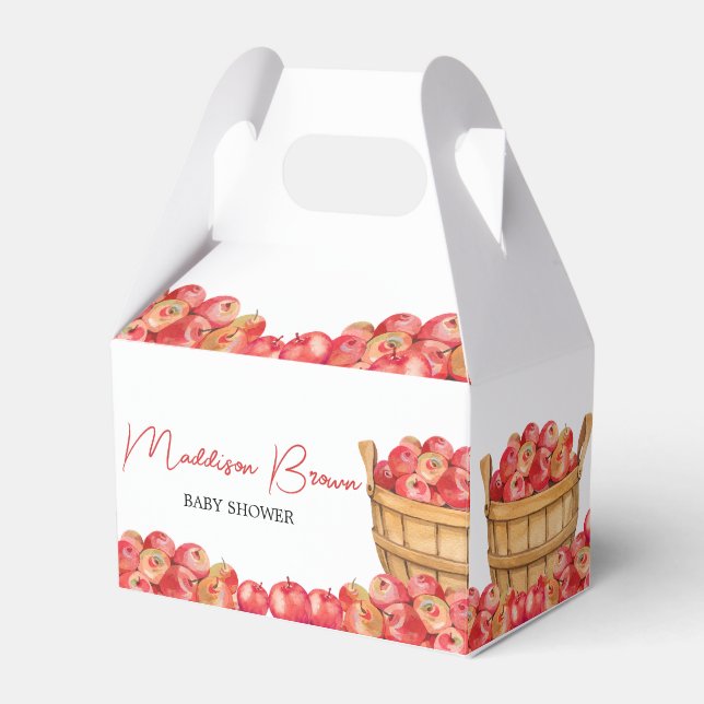Fall Apple Basket Baby Shower Favour Box (Front Side)