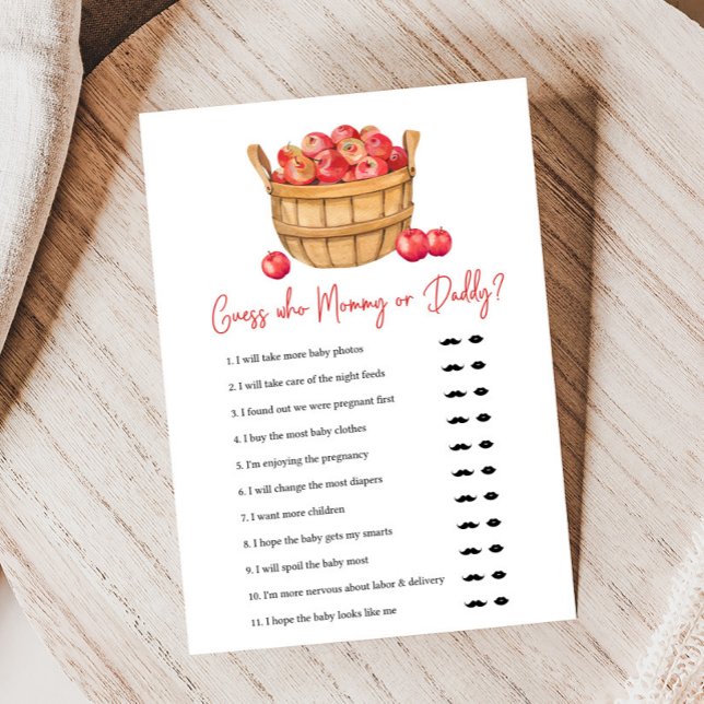 Fall Apple Basket Baby Shower Guess Who Game (Apple Baby Shower Game)