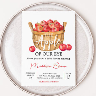 Fall Apple Basket Baby Shower Invitation