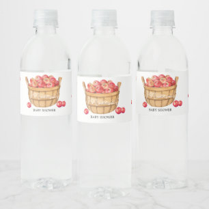 Fall Apple Basket Baby Shower Water Bottle Label