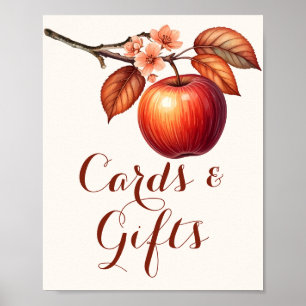 Fall Apple Bridal Shower Cards & Gifts Poster