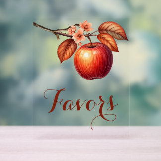 Fall Apple Bridal Shower Favours Acrylic Sign