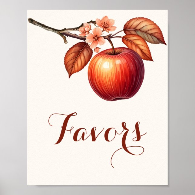 Fall Apple Bridal Shower Favours Poster (Front)