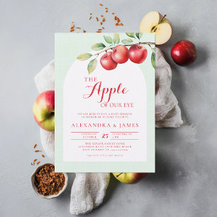 Fall Apple Harvest Boho Coed Green Baby Shower Invitation