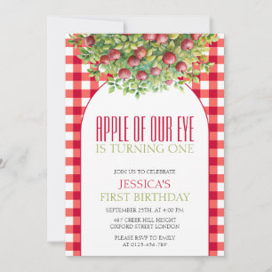 Fall Apple of Our Eye First Birthday Invitation