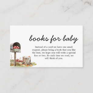 Fall Apple of our Eyes Baby Shower Books for Baby Enclosure Card