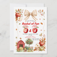 Fall Apple Orchard Bushel of Fun Sibling Birthday