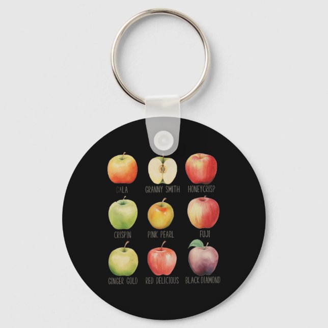 Fall Apple Picking Apple Orchard Boho Farm Fesh To Key Ring (Front)
