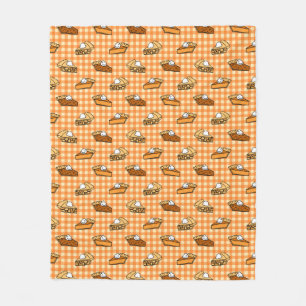 Fall Apple Pumpkin and Pecan Pie Pattern Fleece Blanket