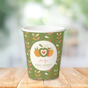 Fall Apple Theme Baby Shower Gender Neutral Paper Cups