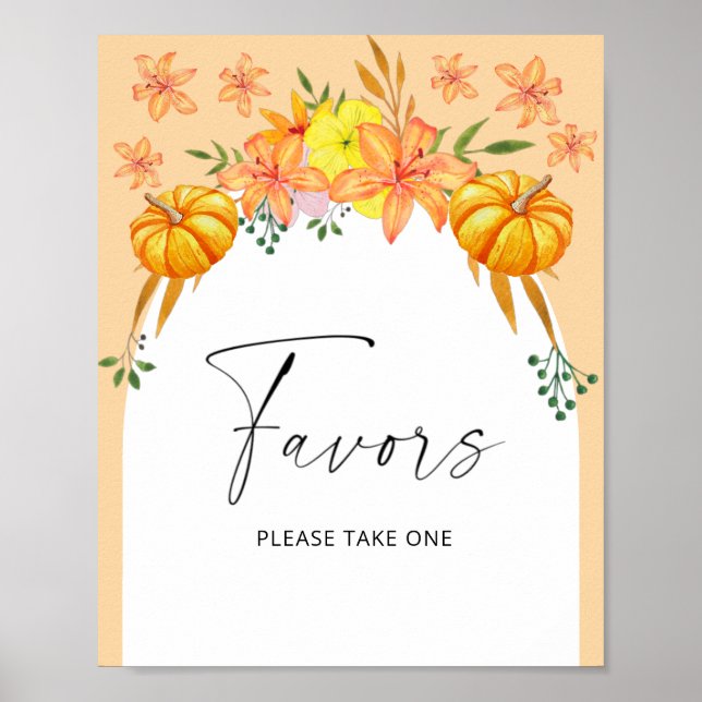 Fall arch - bridal favours please take one  poster (Front)