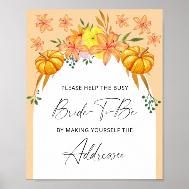 Fall arch - help the busy bride Address  Poster (Front)