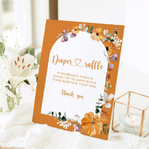 Fall arch pumpkin Diaper raffle Pedestal Sign 