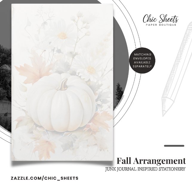 Fall Arrangement Shabby Chic Design Stationery  (Creator Uploaded)