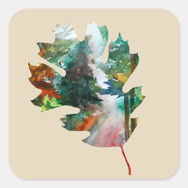 Fall Art, Autumn Leaf art Sticker (Front)