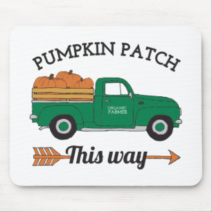 Fall Art Pumpkin Patch Old Vintage Farm Truck Art Mouse Mat
