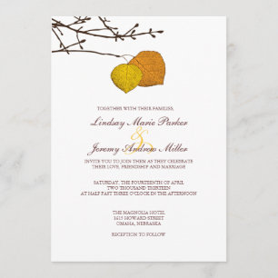 Fall Aspen Pair Wedding Invitation