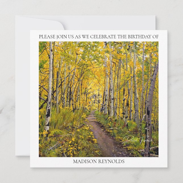 Fall Aspen Tree Forest Invitation (Front)