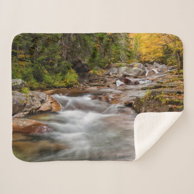 Fall at Jefferson Brook, New Hampshire Sherpa Blanket (Front (Horizontal))