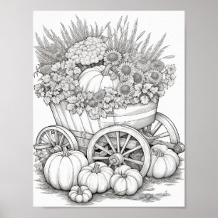 Fall/Autumn Adult Colouring Poster